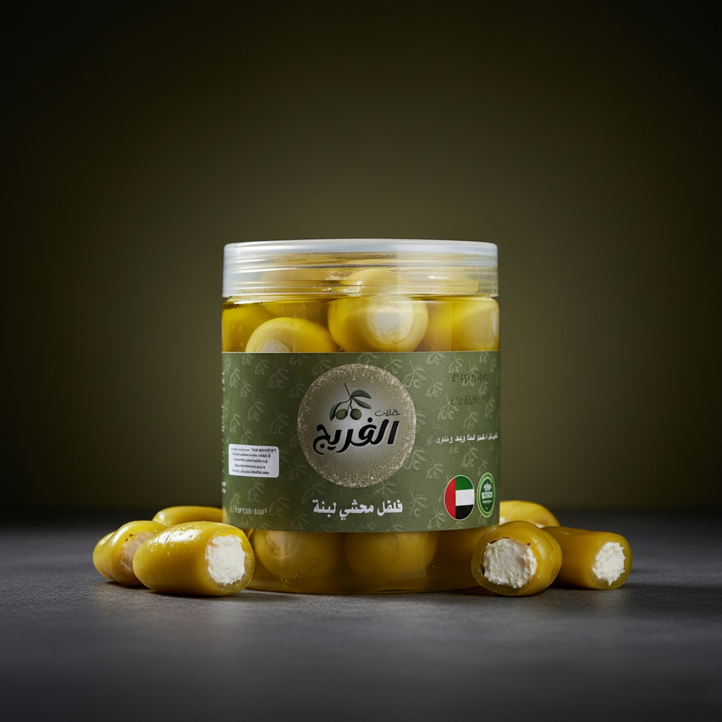 فلفل اصفر حار محشي لبنه