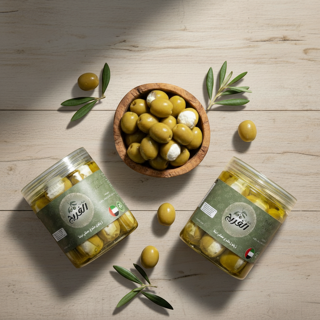 زيتون مشوي محشي لبنة
