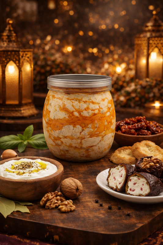 دلع ( لبنة بالمقدوس والمكسرات )