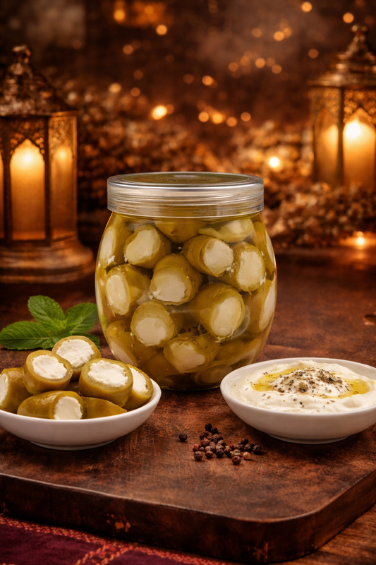 فلفل اصفر حار محشي لبنه